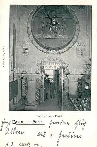 Berlin Kaiser Keller Portal Kat. Berlin