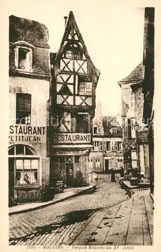 Moulins Allier Vieilles Maisons du XV siecle Restaurant Kat. Moulins