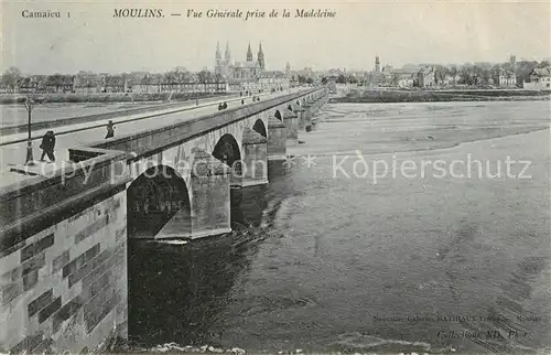 Moulins Allier Vue generale prise de la Madeleine Pont sur l Allier Kat. Moulins