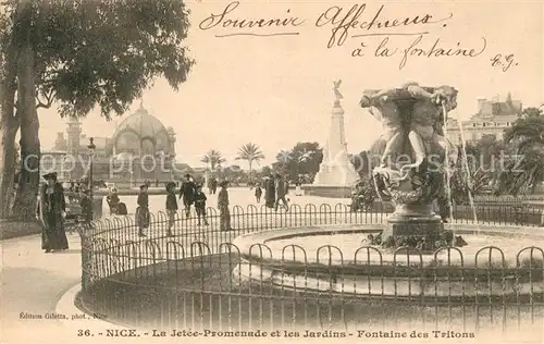 Nice Alpes Maritimes Jetee Promenade et les Jardins Fontaine des Tritons Kat. Nice