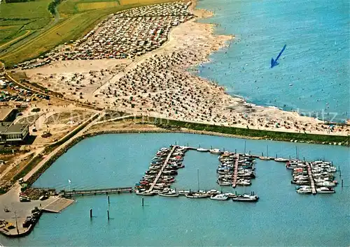 AK / Ansichtskarte Bensersiel Fliegeraufnahme Hafen Strand Kat. Esens