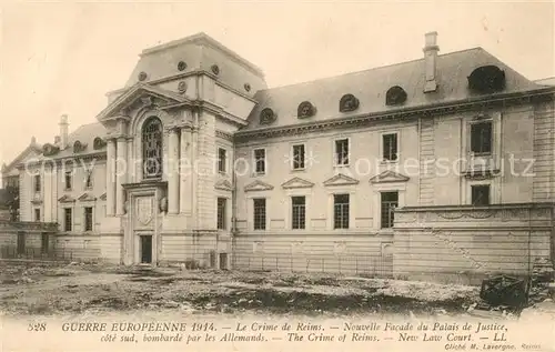 Reims Champagne Ardenne Guerre Europeenne 1914 Le Crime de Reims Palais de Justice 1. Weltkrieg Kat. Reims