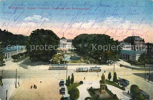 Wiesbaden Kaiser Friedrich Denkmal Kurhausplatz Denkmal Kat. Wiesbaden