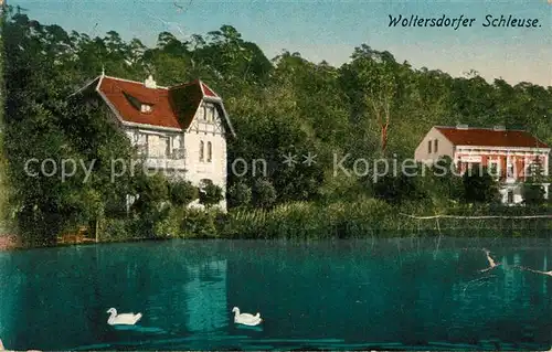 Woltersdorf Erkner Schleuse Schwaene Kat. Woltersdorf Erkner