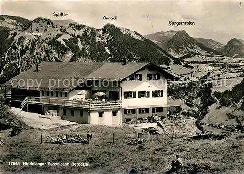 AK / Ansichtskarte Hindelang Hindelanger Sesselbahn Bergcafe am Imberghorn  Kat. Bad Hindelang