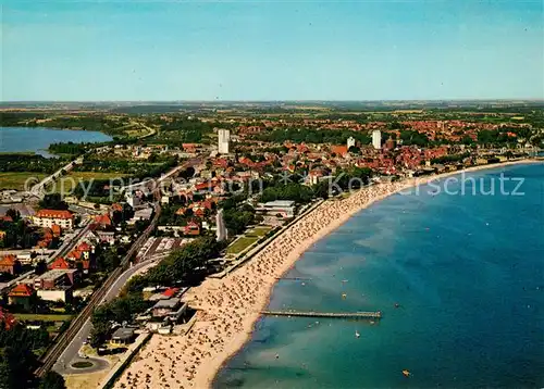 Eckernfoerde Fliegeraufnahme mit Strand Kat. Eckernfoerde