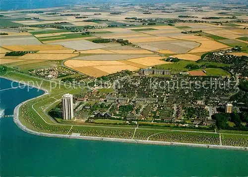 Buesum Nordseebad Fliegeraufnahme mit Strand Perlebucht Kat. Buesum