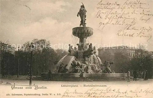 Berlin Luetzowplatz Herkulesbrunnen Kat. Berlin