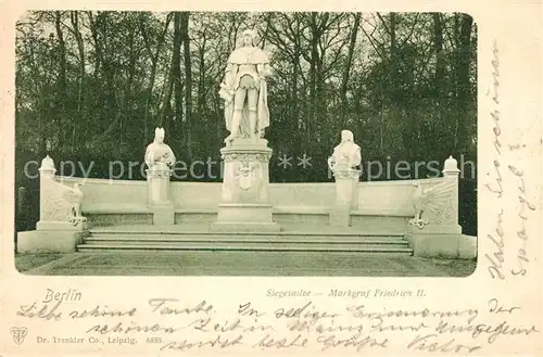 Berlin Siegesallee Markgraf Friedrich II Denkmal Statue Kat. Berlin