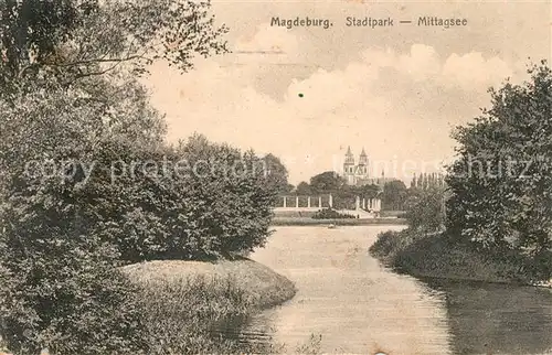 Magdeburg Stadtpark Mittagsee Kat. Magdeburg