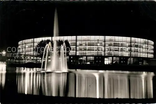 Dortmund Westfalenhalle Teich und Springbrunnen Kat. Dortmund