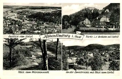 Hohenlimburg Schlossblick Schlossanlagen Maerchenwald Lennebruecke Kat. Hagen