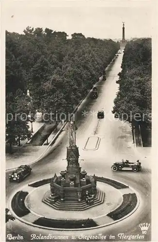 AK / Ansichtskarte Berlin Rolandbrunnen Siegesallee im Tiergarten Siegessaeule Kat. Berlin