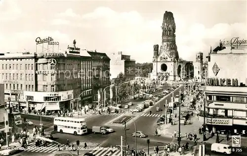 AK / Ansichtskarte Berlin Kurfuerstendamm Ecke Joachimstalerstrasse Gedaechtniskirche Kat. Berlin