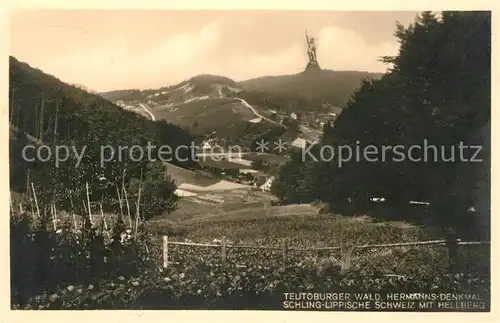 AK / Ansichtskarte Teutoburgerwald Hermannsdenkmal Schling mit Helleberg Kat. Detmold