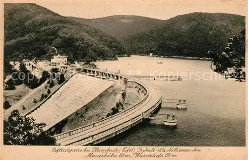 AK / Ansichtskarte Urfttalsperre Seehof Hotel Restaurant Sperrmauer Kat. Kall