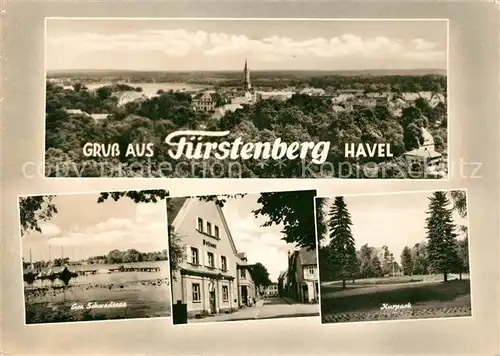 AK / Ansichtskarte Fuerstenberg Havel Schwedensee Kurpark Kat. Fuerstenberg