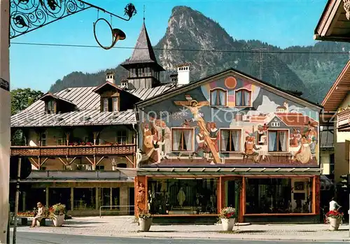 AK / Ansichtskarte Oberammergau Dorfplatz Fresko Das Geluebde Kat. Oberammergau