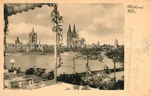 AK / Ansichtskarte Koeln Rhein Blick ueber den Rhein zum Koelner Dom Kat. Koeln