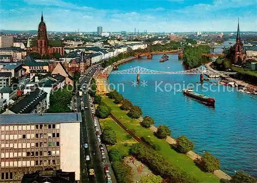 AK / Ansichtskarte Frankfurt Main Panorama Mainlauf Eiserner Steg Dom Kat. Frankfurt am Main