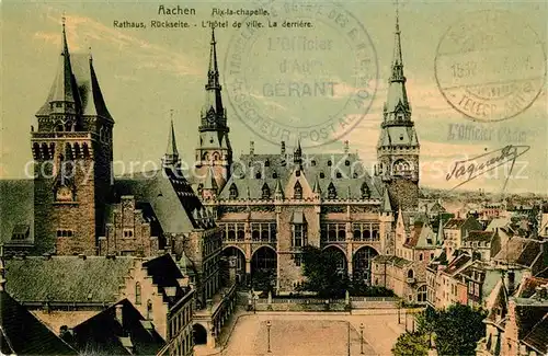 AK / Ansichtskarte Aachen Rathaus Rueckseite Kat. Aachen