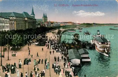 AK / Ansichtskarte Coeln Rhein Kaiser Friedrich Ufer Kat. Koeln