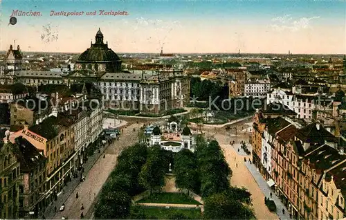 AK / Ansichtskarte Muenchen Justizpalast und Karlsplatz Kat. Muenchen