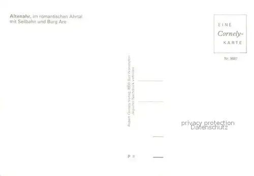 AK / Ansichtskarte Altenahr Ahrtal mit Seilbahn und Bur Are Kat. Altenahr