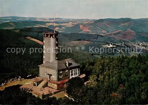 AK / Ansichtskarte Kirchhundem Fliegeraufnahme Aussichtsturm Hohe Bracht Kat. Kirchhundem Hochsauerland