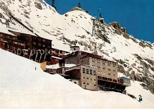 AK / Ansichtskarte Zugspitzbahn Hotel Schneefernerhaus Zugspitzgipfel Hangbahn Winter Kat. Eisenbahn