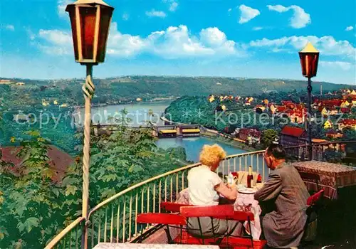 AK / Ansichtskarte Essen Ruhr Restaurant Terrasse Blick auf Baldeneysee Schleuse Kat. Essen