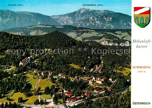 AK / Ansichtskarte Semmering Niederoesterreich Fliegeraufnahme Raxalpe Schneeberg  Kat. Semmering