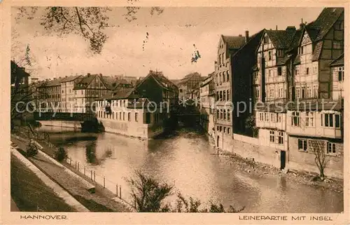 AK / Ansichtskarte Hannover Leinepartie mit Insel Kat. Hannover