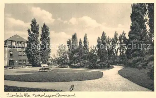 AK / Ansichtskarte Schoenebeck Elbe Parkanlage am Standesamt Kat. Schoenebeck