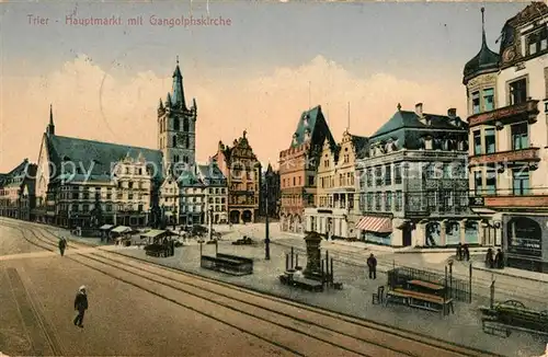 AK / Ansichtskarte Trier Hauptmarkt mit Gangolphskirche Kat. Trier