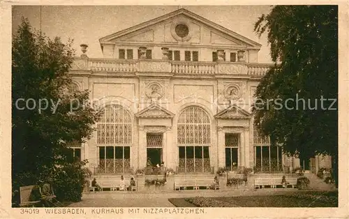 AK / Ansichtskarte Wiesbaden Kurhaus mit Nizzaplaetzchen Kat. Wiesbaden