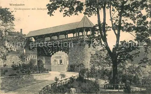 AK / Ansichtskarte Wiesbaden Heidenmauer mit Anlagen Kat. Wiesbaden