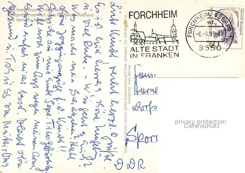 AK / Ansichtskarte Forchheim Oberfranken Kriegerbrunnen Fachwerk Rathaus Kat. Forchheim