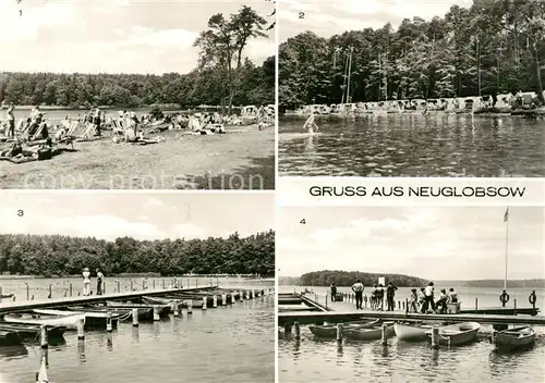 AK / Ansichtskarte Neuglobsow Stechlinsee Seebruecke Badestelle Kat. Stechlin