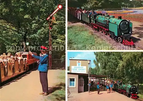 AK / Ansichtskarte Dresden Pioniereisenbahn Dampflokomotive Bahnhof Frohe Zukunft Kat. Dresden Elbe