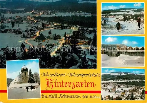 Hinterzarten Nachtaufnahme Winterkurort Kirche Landschaftspanorama Schwarzwald Kat. Hinterzarten