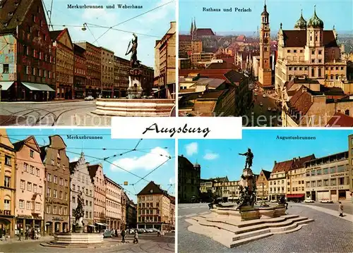 Augsburg Merkurbrunnen Rathaus Perlach Augustusbrunnen Kat. Augsburg