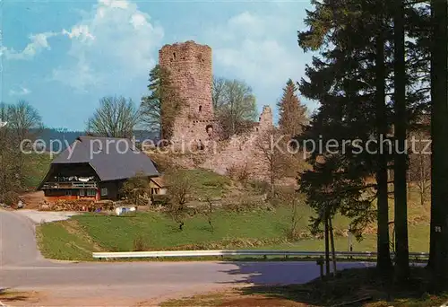 Koenigsfeld Schwarzwald Ruine Waldau Kat. Koenigsfeld im Schwarzwald