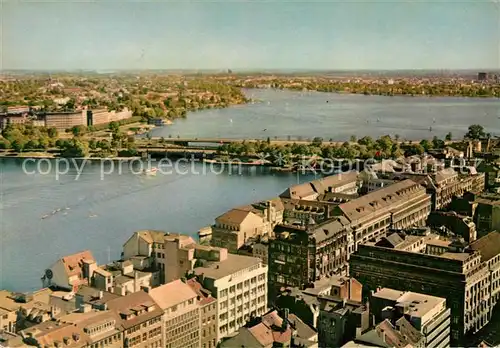 AK / Ansichtskarte Hamburg Fliegeraufnahme Binnen Aussen Alster Kat. Hamburg