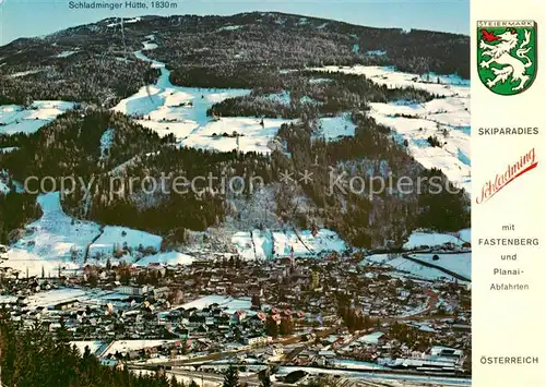 AK / Ansichtskarte Schladming Obersteiermark Fliegeraufnahme Fastenberg Planaiabfahrten  Kat. Schladming