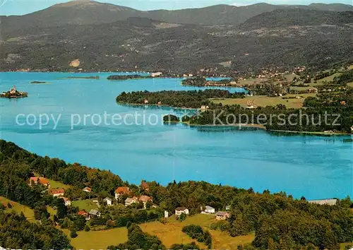 AK / Ansichtskarte Sekirn Woerther See Fliegeraufnahme Gerlitzen 