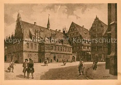 AK / Ansichtskarte Alt Hannover Marktplatz um 1730 Kat. Hannover