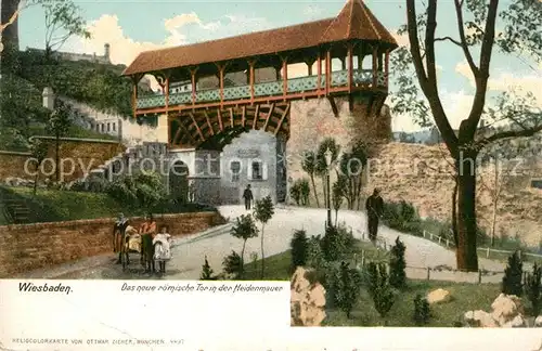 AK / Ansichtskarte Wiesbaden Neues roemisches Tor in der Heidenmauer Kat. Wiesbaden