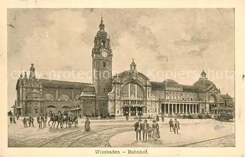 AK / Ansichtskarte Wiesbaden Bahnhof Kat. Wiesbaden