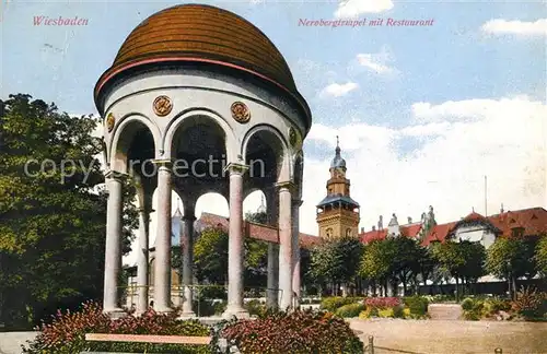 AK / Ansichtskarte Wiesbaden Nerobergtempel mit Restaurant Kat. Wiesbaden